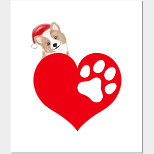 i love dog merry christmas day holiday theme edition design Posters and Art